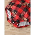 thumbnail image 6 of Seyurigaoka Baby Girls Deer Plaid Print Short Romper, Sleeveless Square Collar Jumpsuit, 6 of 8