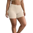 thumbnail image 2 of IUYRTFE Women Plus Size Solid Color High Waist Yoga Shorts Tight Stretch Fitness Pants for Summer Workout, 2 of 6