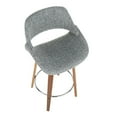 thumbnail image 6 of LumiSource Walnut Wood, Grey Fabric, Chrome Fabrico Counter Stool - Set of 2, 6 of 11
