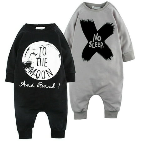 

Baby Girls Boys Long Sleeve Romper Jumpsuit One-pieces to the Moon Outfits 0-24M