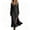 Black, variant on Womens Summer 2026 Long Sleeve V Neck Button Front Side Split Back Zipper Loose Maxi Dress Casual