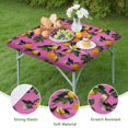 thumbnail image 4 of Yellow Lemon Flowers Pink Pattern Square Fitted Tablecloth with Elastic Edge,Square Table Cover,Washable Elastic Table Cover for Home Kitchen Party Decor 36"x36", 4 of 6