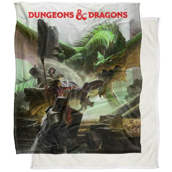 Dungeons and Dragons Starter Set Art Silky Touch Sherpa Back Super Soft Throw Blanket