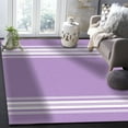 thumbnail image 5 of Striped Area Rug 5'x7' Farmhouse Purple White Stripe Washable Area Rugs Non Shedding Floor Carpet Rubber Backing Non-Slip Indoor Mats for Living Room Bedroom Kitchen, 5 of 8