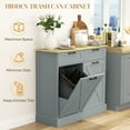 thumbnail image 3 of HOMCOM Tilt Out Trash Can Cabinet with Drawers, Farmhouse Kitchen Cabinet with Hidden Trash Can for Kitchen, Gray, 3 of 9
