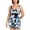 Floral Print, variant on Ocean Blues Women’s One Piece Swimsuit Plus Size Swimwear With Boyleg Short Tummy Control Retro One Piece Bathing Suit For Women