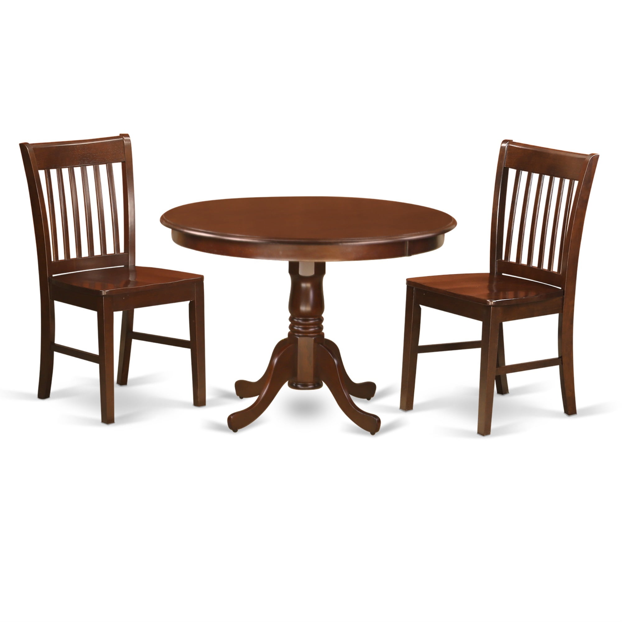 HLNO3MAHW 3 Pc set with a Round Kitchen Table and 2 Wood