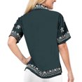 thumbnail image 2 of HAPPY BAY Women's Holiday V-Neck Blouse Tops Oxford Shirt M plus-size Grey_X452, 2 of 3