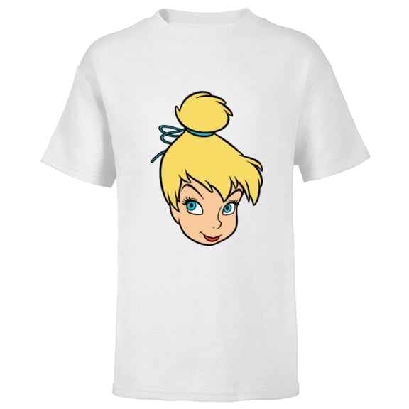 Disney Peter Pan Tinker Bell Pixie Fairy Big Face Costume - Short Sleeve T-Shirt for Kids - Customized-White