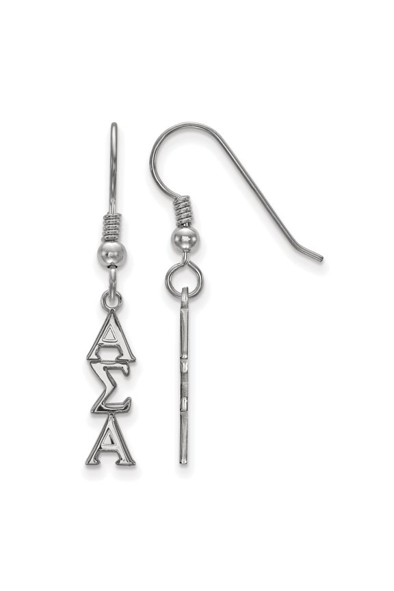 Sterling Silver LogoArt Alpha Sigma Alpha Small Dangle Earrings Sterling Silver Earrings