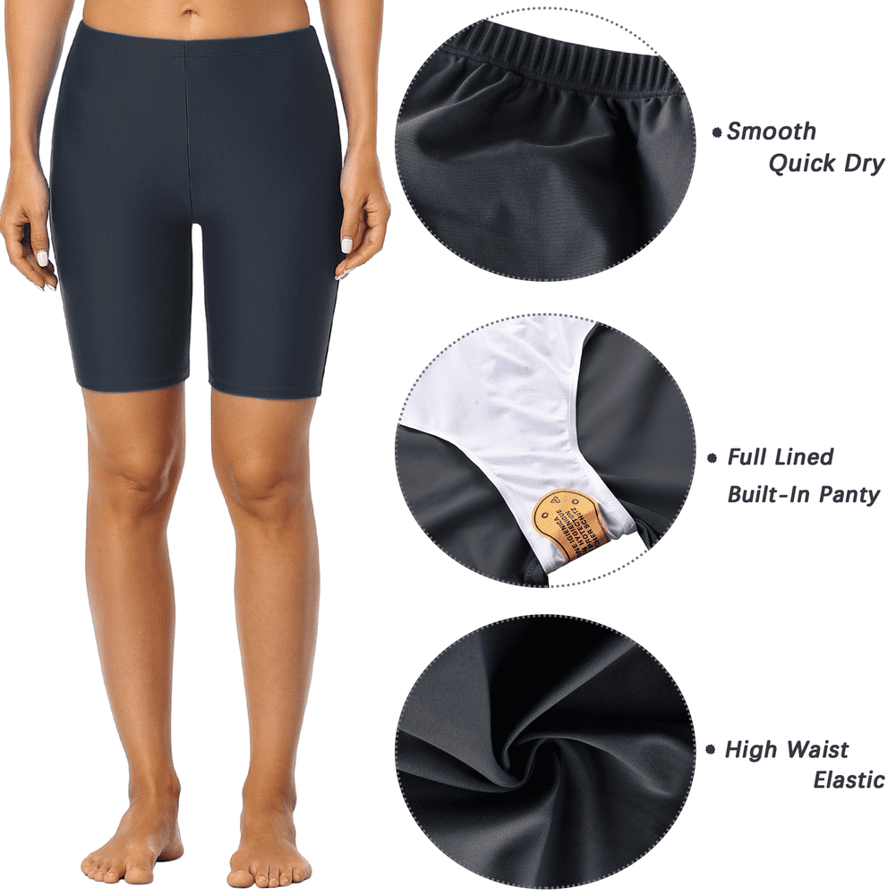 Mycoco Women's Swim Shorts UPF 50+ Swim Bottom Multi-Functional Board Shorts Rash Guard