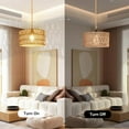 thumbnail image 5 of Hanging Lamps Rattan Pendant Light Hanging Lights 16.4ft Plug in Cord Pendant Light Fixture Plug Into Wall Outlet Pendant Lighting with On Off Switch for Bedroom Living (Cylindrical Shade), 5 of 14
