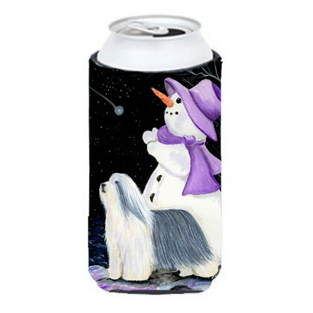 

Snowman With Bearded Collie Tall Boy Hugger - 22 To 24 oz.