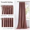 thumbnail image 3 of NICETOWN Blackout Velvet Curtains for Bedroom, Energy Saving Heat Blocking Drapes for Living Room, Elegant Thick Velvet Window Panels for Privacy Protection, Dusty Rose Pink, W52 x L84, Set of 2, 3 of 7