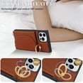 thumbnail image 5 of Crossbody Phone Cases for iPhone 14 Pro with Card Holder for Women,iPhone 14 Pro Case Wallet with Lanyard Strap,PU Leather Magnetic Clasp [360° Rotatable Ring Holder Kickstand],(Brown), 5 of 13