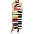 thumbnail image 2 of ELOQUII Women's Plus Size Mixed Stripe Ribbed Dress, 2 of 4