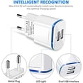 thumbnail image 2 of Cargador de pared USB, paquete de 3, 2,1 A, 5 V, adaptador de corriente LED universal de 2 puertos, compatible con iPhone 11, XR, X, XS Max, 8, 7, 6, 6S Plus, 5S, iPad, Samsung Galaxy/Note y teléfonos, 2 of 5