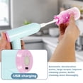 thumbnail image 5 of Keyohome Electric Baby Bottle Brush Set, Baby Bottle Brush Cleaner with Silicone Nipple and Straw Brush, Purple, 5 of 10