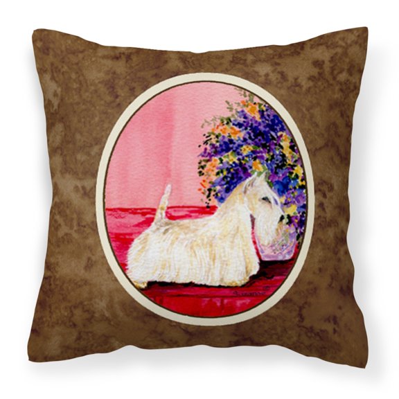 Carolines Treasures SS8306PW1414 Scottish Terrier Fabric Decorative Pillow, 14Hx14W, multicolor