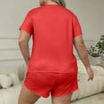 thumbnail image 4 of yievot Women's Plus Size Pajama Sets Short Sleeve T-Shirt and Shorts Loungewear 2 Piece Soft Sleepwear, 4 of 6