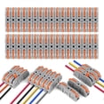 thumbnail image 1 of Conectores eléctricos rápidos con palanca, 34 piezas, terminales de conexión rápida de 1 cable y 2 entradas, Quick Electrical Domino, el conector de cable se puede conectar libremente, 1 of 5