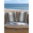 thumbnail image 5 of Outdoor Pillows Waterproof, Gray Vertical Stripes Bedding Throw Pillows with Insert for Couch Sofa Bed, Retro Simple Neutral Abstract Lines 18x18 Inch Pillowcases Decorative Patio Pillow Set of 2, 5 of 8
