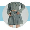 thumbnail image 5 of Cute Cropped Jacket and Skirt Set (S, Blue), 5 of 5