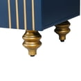 thumbnail image 4 of Modern Fluted Sideboard Buffet with Storage, Curve Element with Strict Lines, 4 Doors Storage Cabinet with Adjustable Shelves for Kitchen, Dining Room, Living Room (Navy Blue), 4 of 7