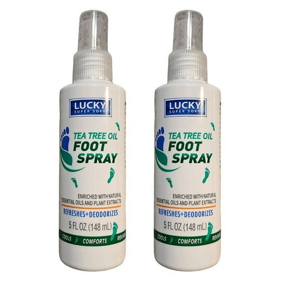 LUCKY Super Soft Tea Tree Oil Foot Spray, 5 oz (2 Pack)