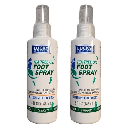 LUCKY Super Soft Tea Tree Oil Foot Spray  5 oz (2 Pack)