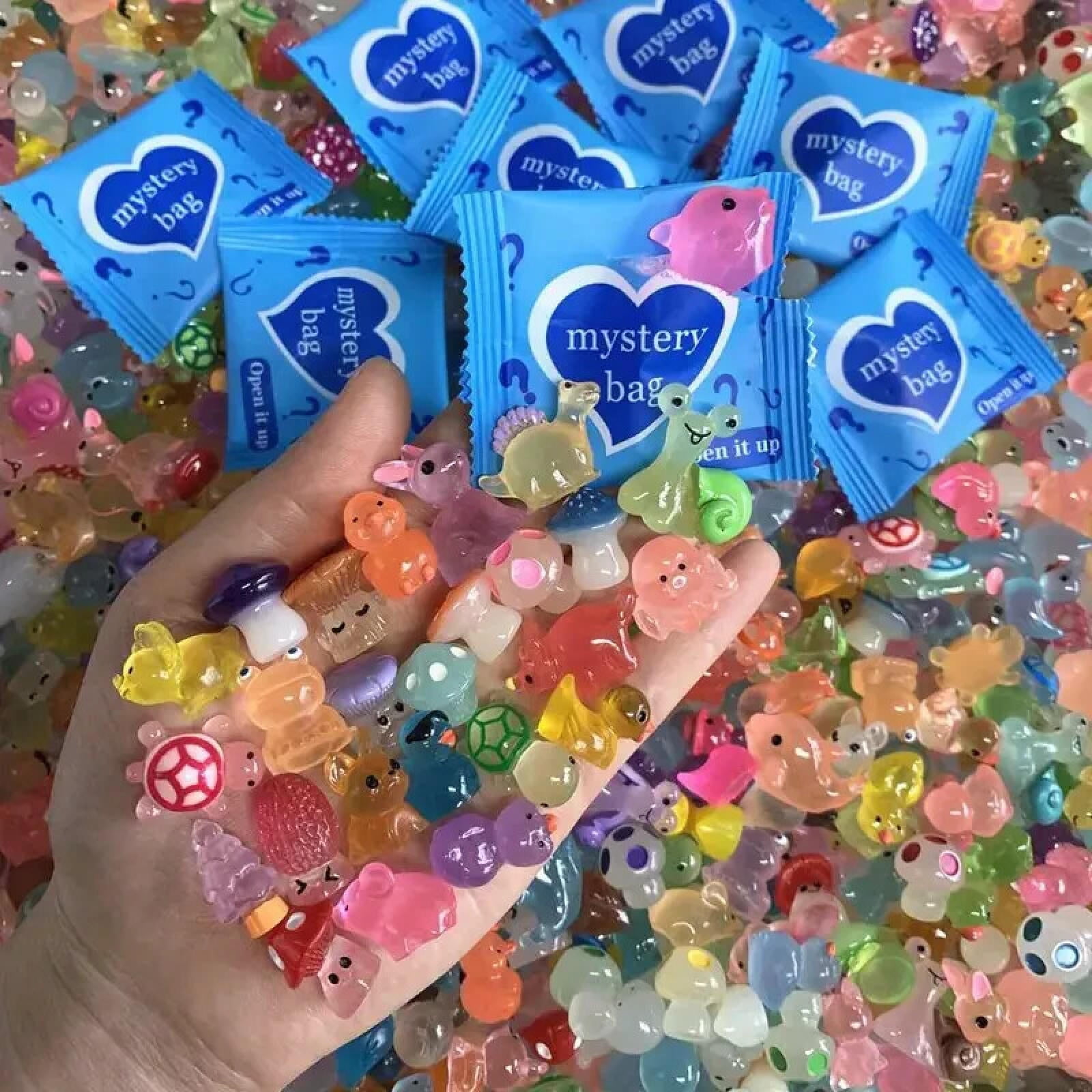Blind Bags Mini Luminous Animal Miniature Resin Model Surprise Mystery 30 pieces
