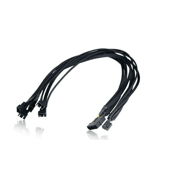 AYA 19" (19-Inch) 4-Pin Molex PWM Fan Power to 5x 4-Pin PWM Female Fan Splitter