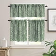 thumbnail image 3 of Vintage Floral Kitchen Curtains Valance,Natural Plant Leaves William Morris Floral Print Rod Pocket Curtains for Window Decoration 3 Piece Set, 3 of 5