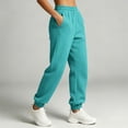 thumbnail image 4 of Women's Solid Color Jogger Pants, Elastic Drawstring Waist Casual Long Trousers with Dual Side Pockets, Comfort Loose Fit Bottoms for Sports and Daily Wear Green XXL(XXL), 4 of 7