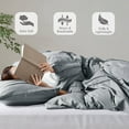 thumbnail image 4 of Regency Heights Queen Comforter Set, Boho 3-Piece Pintuck Stitching Bedding Set, Soft Washed Pleated Bed Sets with Pillow Sham Blue/Grey, 4 of 9