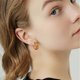 thumbnail image 5 of Pendientes de acero inoxidable en capas para mujer Pendientes geométricos de titanio dorado para mujer, 5 of 8