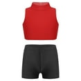 thumbnail image 2 of Alvivi Kids Girls Active Gym Fitness Sportswear Short Tracksuits Gymnastics Dance Outfits Red&Black 12, 2 of 7