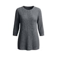 thumbnail image 6 of Horkkom 3/4 Sleeve Sweaters for Women Solid Color Crewneck Pullover Sweaters Casual Loose Sweaters with Pockets L, 6 of 6