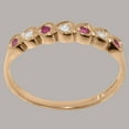 thumbnail image 3 of LBG British Made 14k Rose Gold Cubic Zirconia & Natural Ruby Womens Promise Ring - 33 size options - Size 4.5, 3 of 9