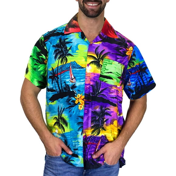 V.H.O. Funky Hawaiian Shirt, Shortsleeve, Mondy Surf, Multicolor, L