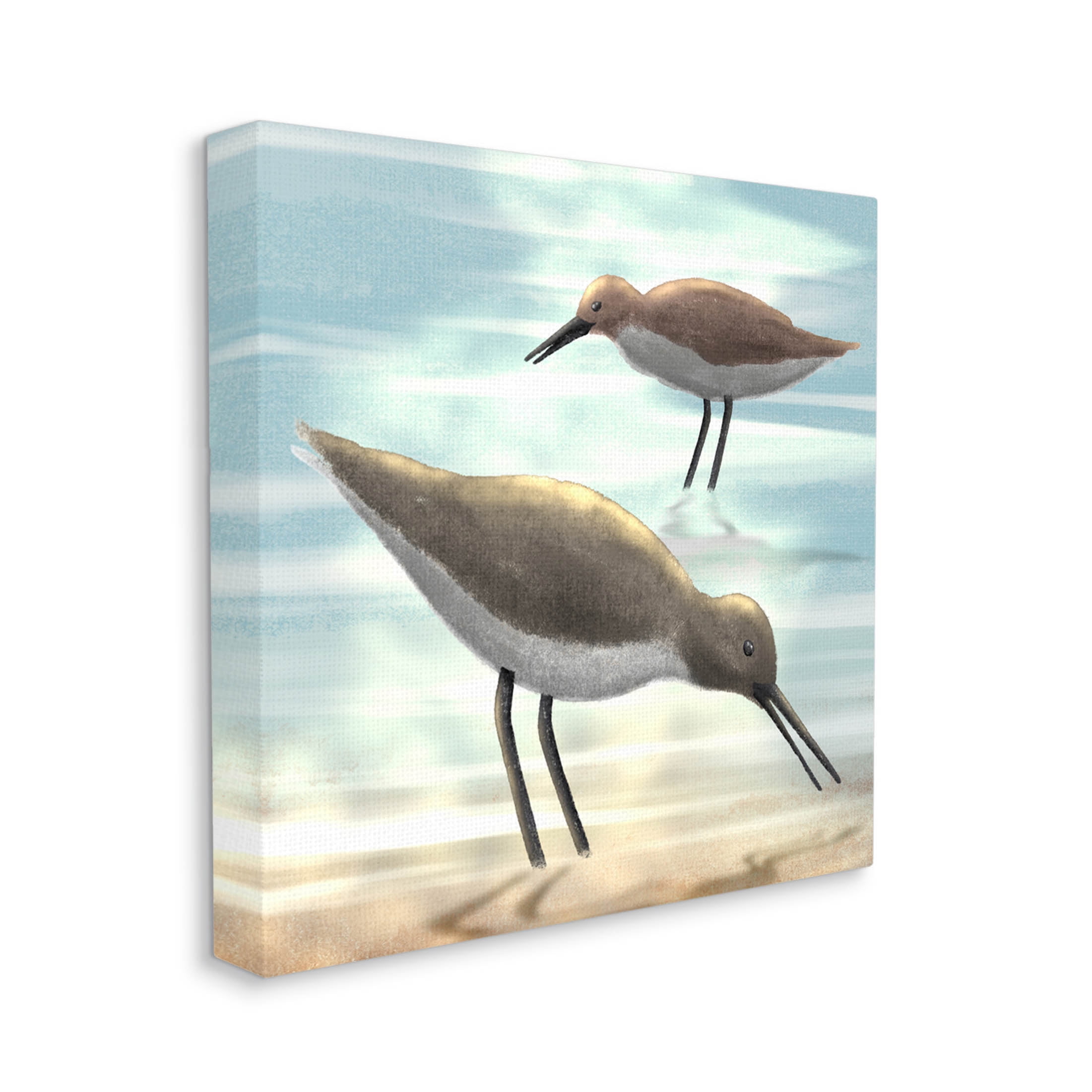 Stupell Industries Sandpipers Grazing Coastal Ocean Shore Graphic Art Gallery Wrapped Canvas Print Wall Art, Design by Marcus Prime