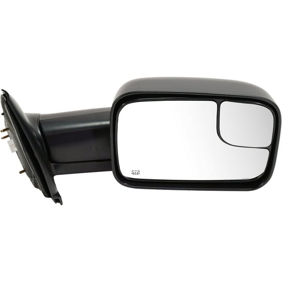 Kool Vue Towing Mirror Compatible With 2002-2009 Dodge Ram 3500 2500 Right Passenger Side Heated w/ Blind Spot Corner Glass Textured Black