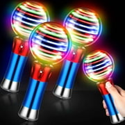 TBOLINE 4pcs Light Up Magic Ball Toy Wand for Kids Thrilling Spinning Light Show Fun Gift or Birthday Party Favor