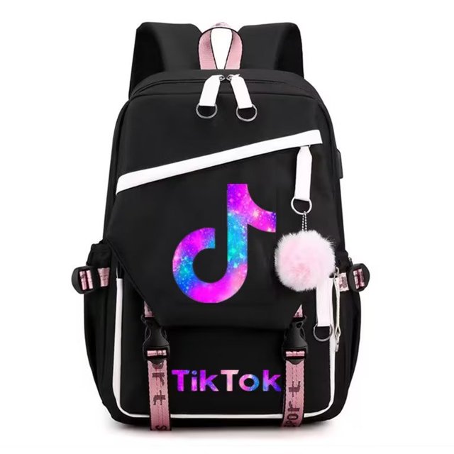 Mochila de moda de ocio con patrón de Tiktok.