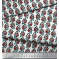 thumbnail image 2 of Soimoi Silk Fabric Leaves & Floral Block Print Sewing Fabric Yard 42 Inch Wide, 2 of 4