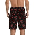 thumbnail image 3 of Kdxio Red Snake Print Mens Sleep Shorts Bottoms Soft Comfy Pajama Wear Pants with Drawstring Pockets, 3 of 7