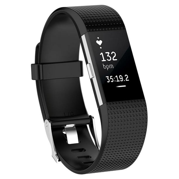 Correa de pulsera de correa de reloj de silicona para Fitbit Charge 2 (negro) Likrtyny Para estrenar