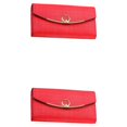 thumbnail image 4 of Qarigey Cartera de cuero para mujer, botón a presión de repuesto, carpeta de fotos de Color sólido, monedero para mujer, Notecase, regalo de Rojo Tipo 2 2piezas, 4 of 6