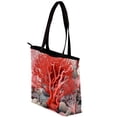 thumbnail image 3 of Coral Canvas Leather Mix Hand Bag Twill Sponge Jeanette 30x10.5x39cm/11.8x4.1x15.4in, 3 of 5