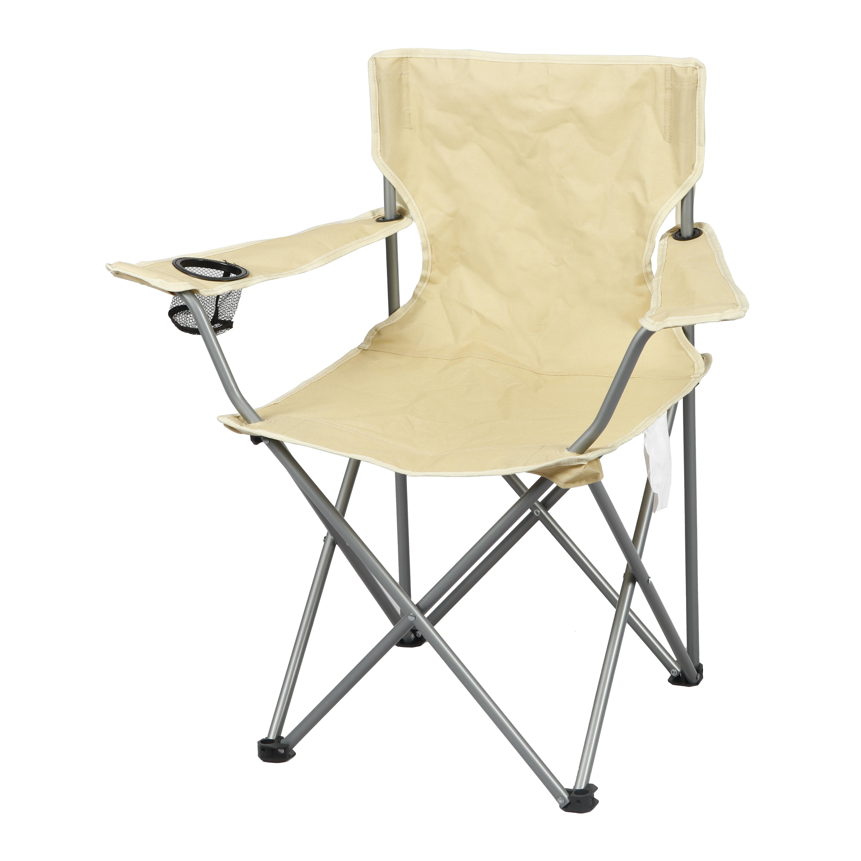 Ozark Trail Quad Folding Camp Chair with Cup Holder, Gold